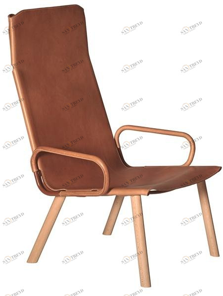 Capdell Кожаное кресло с подлокотниками с высокой спинкой Ply sun-id-1515752