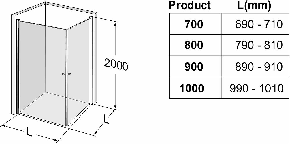 500.980.00.5 IDO Showerama 10-02 прямая душевая стенка, IDO Showerama 10-02, матовый профиль / матовое стекло, 1000x800 мм  - Вид №3