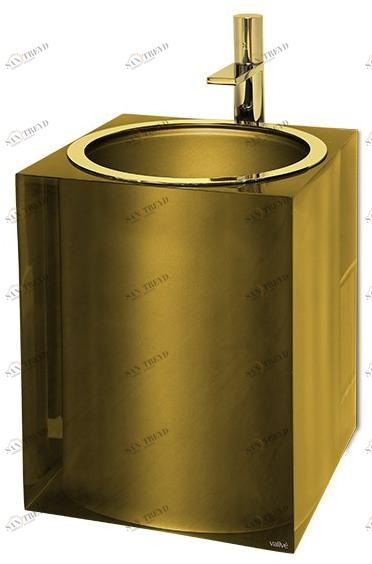 2608022 Подвесная раковина настенная овальная Vallvé Gold gloss белая