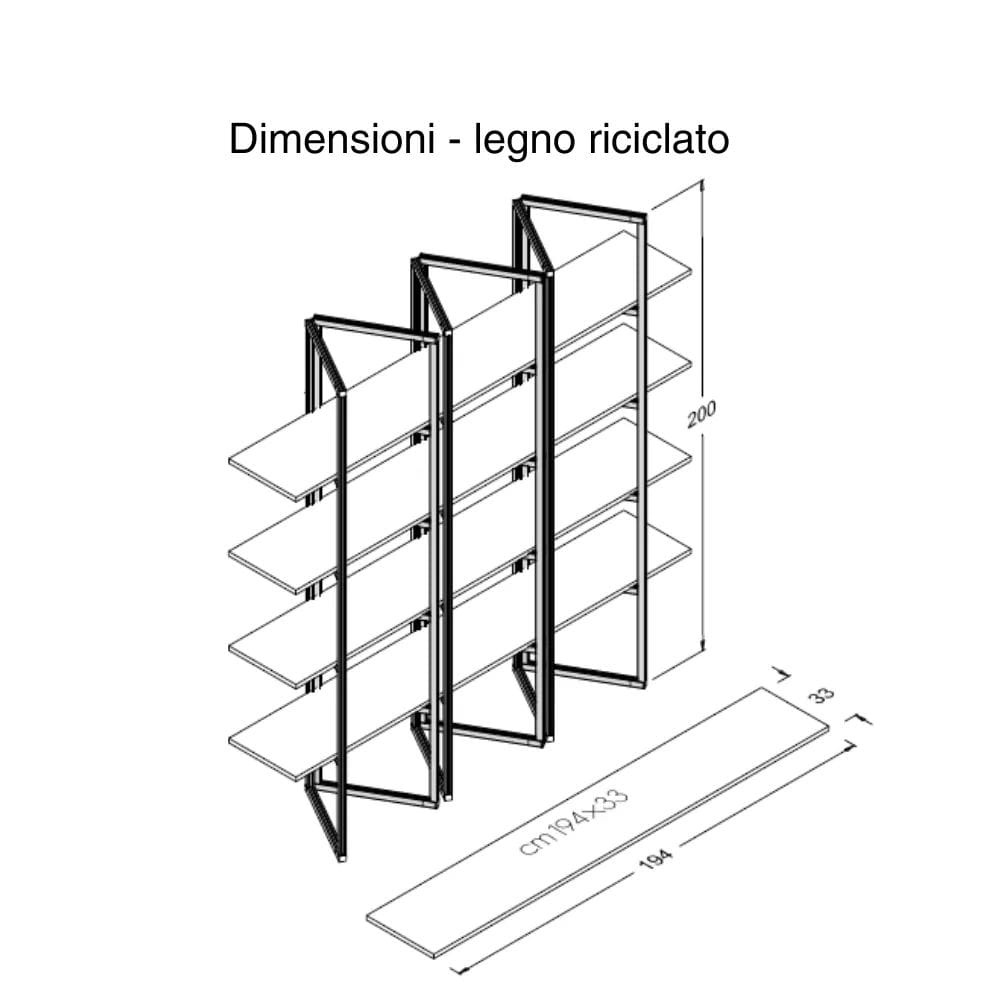 Самонесущая настенная Книжная полка из алюминия и дерева STUDIO T Ecodesign ARCH-00090930 - Вид №12