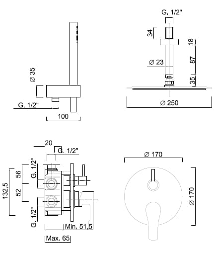 Набор для душа с ручным душем Rubinetteria Giulini Ego ARCH-00038426 - Вид №2