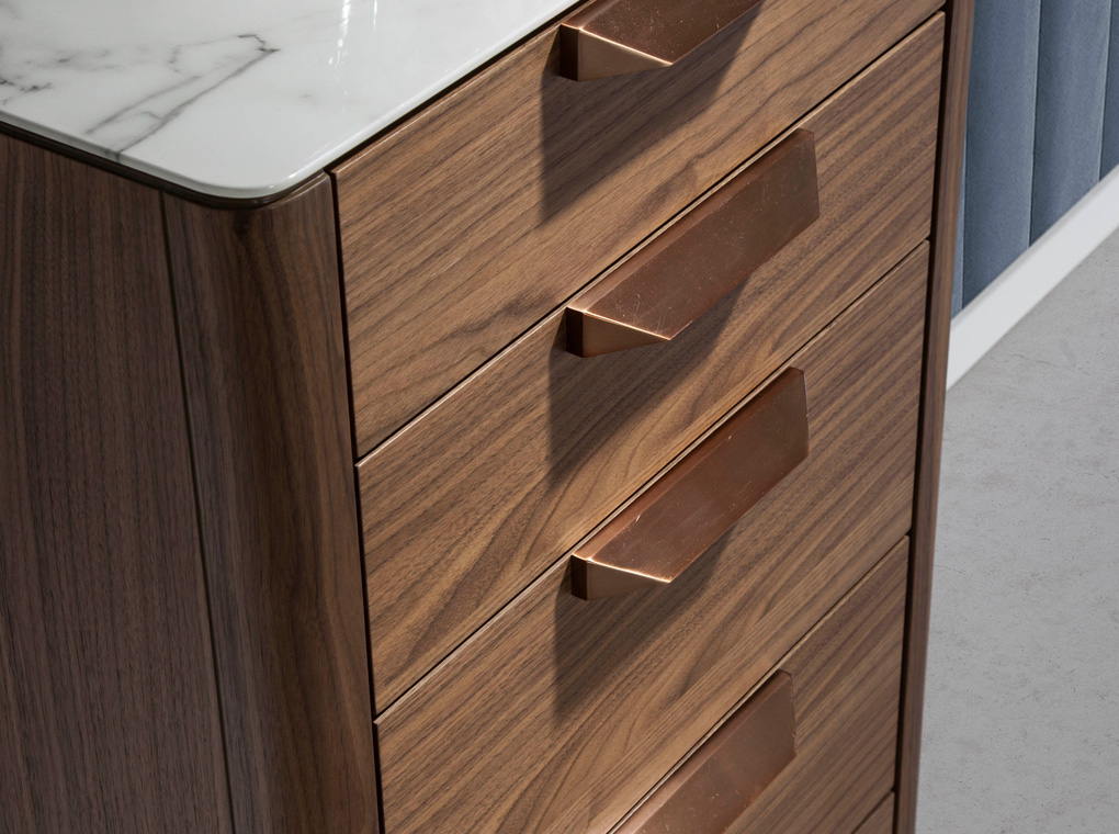 Комод деревянный высокий с 5 ящиками орех CP1806-A от Angel Cerda ANGEL CERDA ДИЗАЙНЕРСКИЕ 321300 Коричневый;орех  - Вид №7