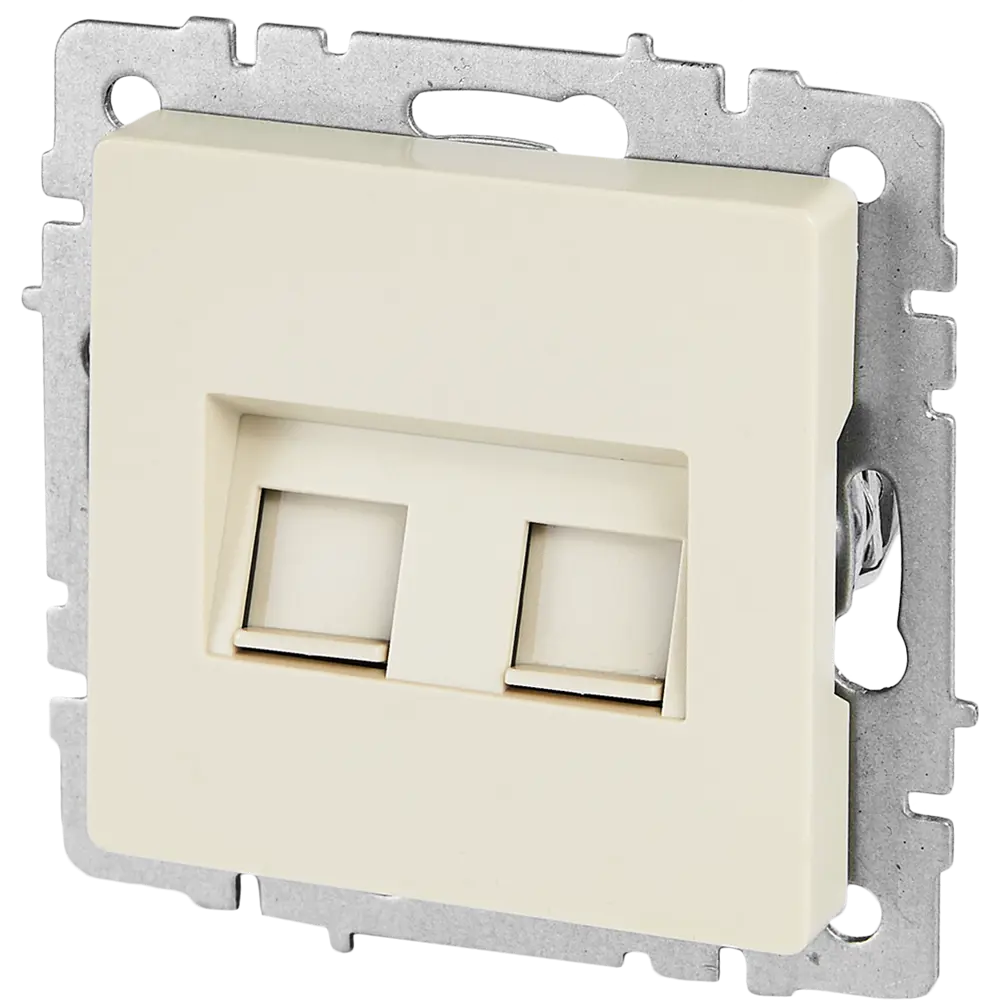 Компьютерная розетка IEK Brite двойная встраиваемая RJ45 Cat 5e 87761512 STLM-1113984 - Вид №1