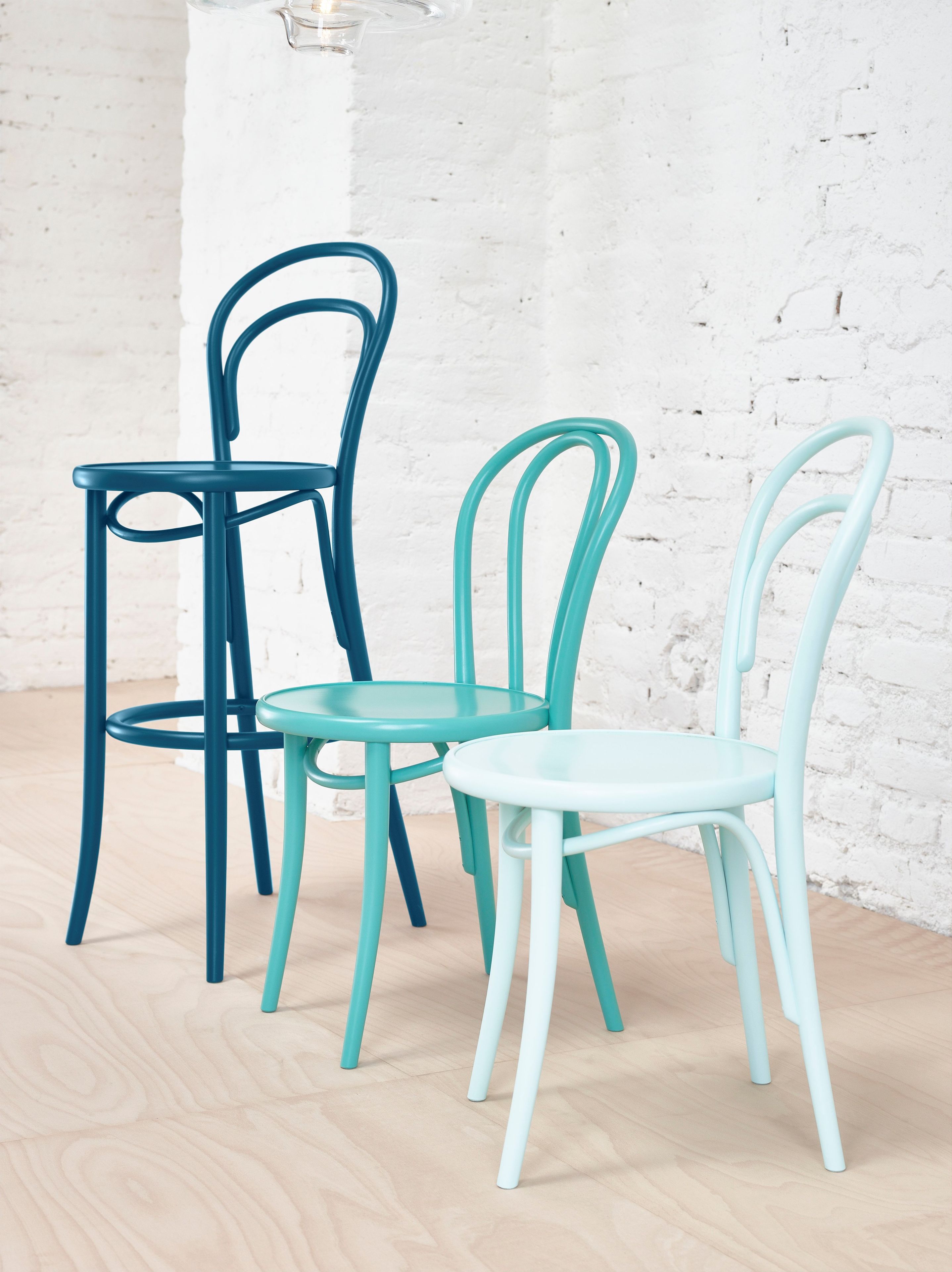 Высокий деревянный табурет с подставкой для ног со спинкой TON N° 18 ARCH-00051565 - Вид №2