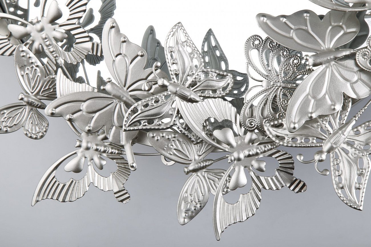 Зеркало круглое металлическое 74 см серебряное Tomas Stern TOMAS STERN ДИЗАЙНЕРСКИЕ 00-3872589 Серебро  - Вид №1