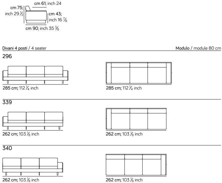 AMURA 4-х местный тканевый диван Tau Am006.031+032 - Вид №9