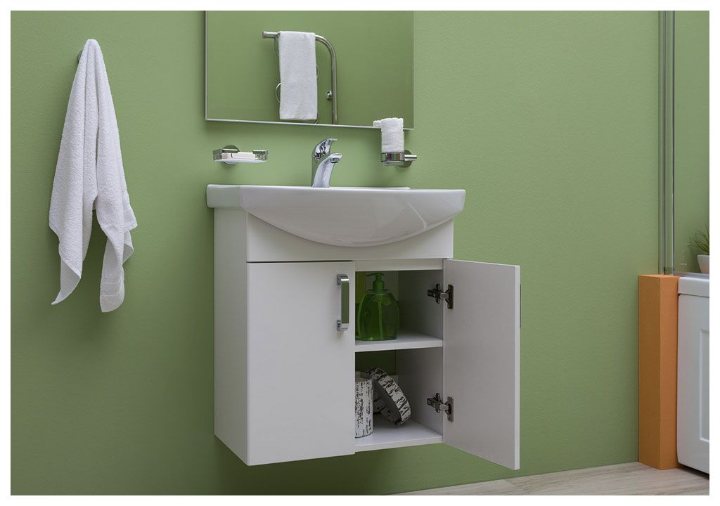 Мебель для ванной Aquanet Ирис 60 белый (2 дверцы) 00198813 - Вид №5