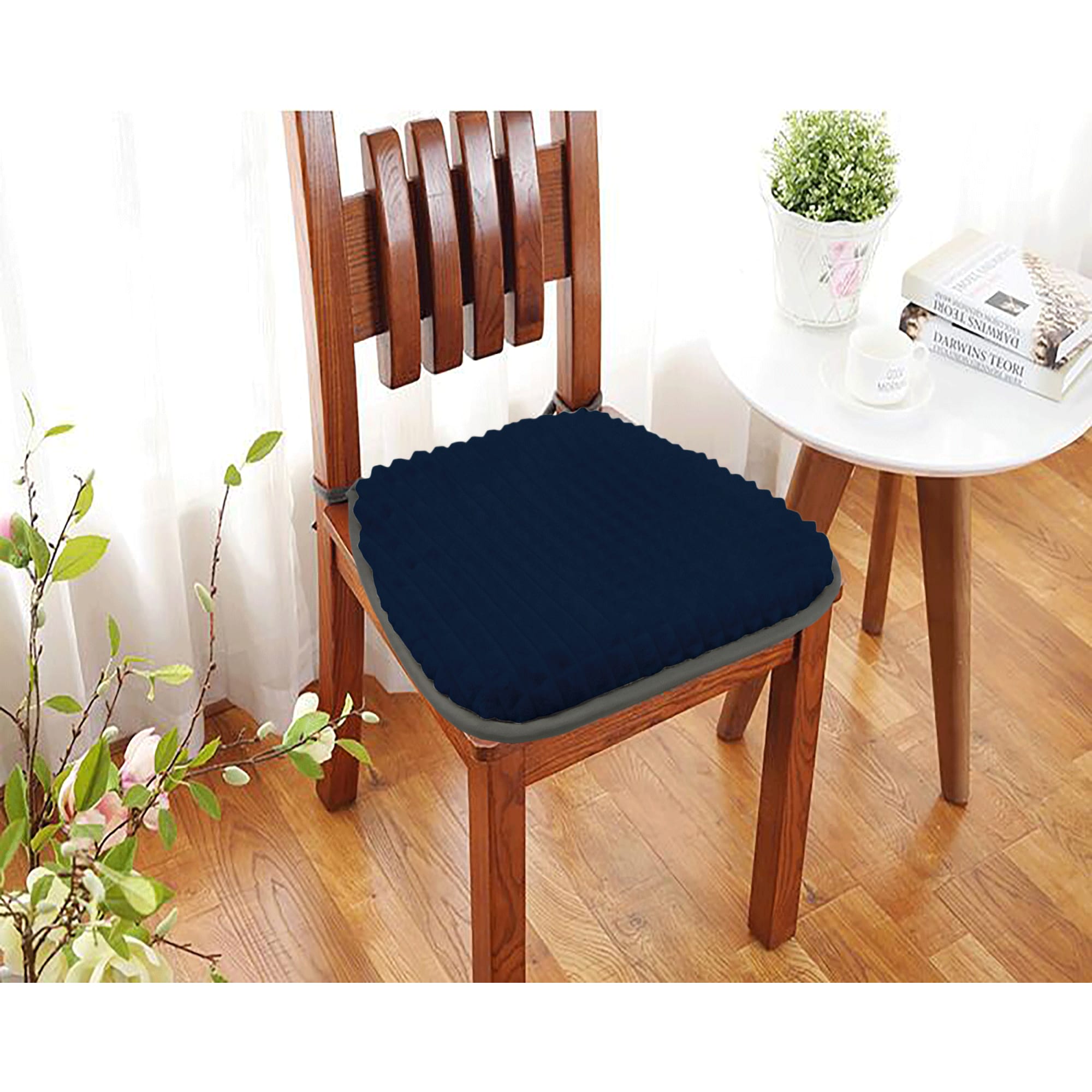 82234009 Галета для стула «Плюш» 38х40 см, плюш, цвет тёмно-синий Santreyd  - Вид №3