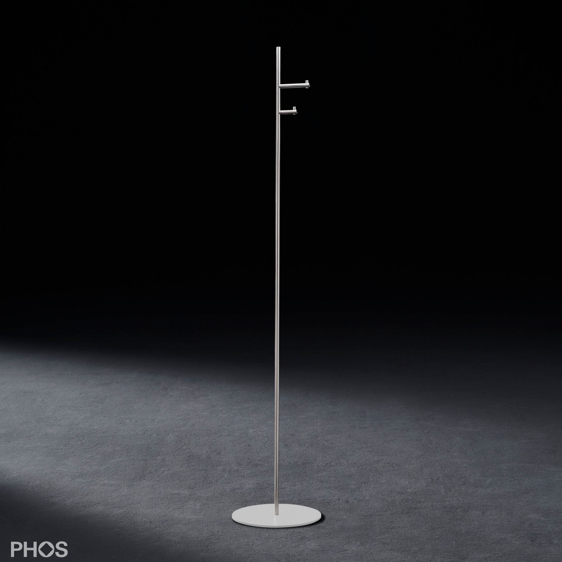 GSTS2S-BPW Вешалка для одежды с 2 крючками, основание: белое. PHOS 