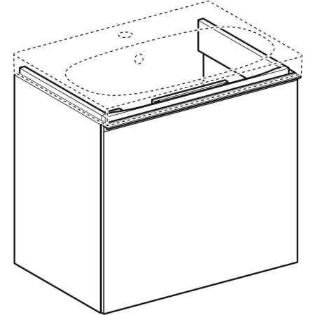 500.615.JL.2 Шкафчик для раковины Geberit Acanto, с одним выдвижным ящиком и одним внутренним выдвижным ящиком, с укороченным вылетом, с сифоном Geberit  - Вид №16