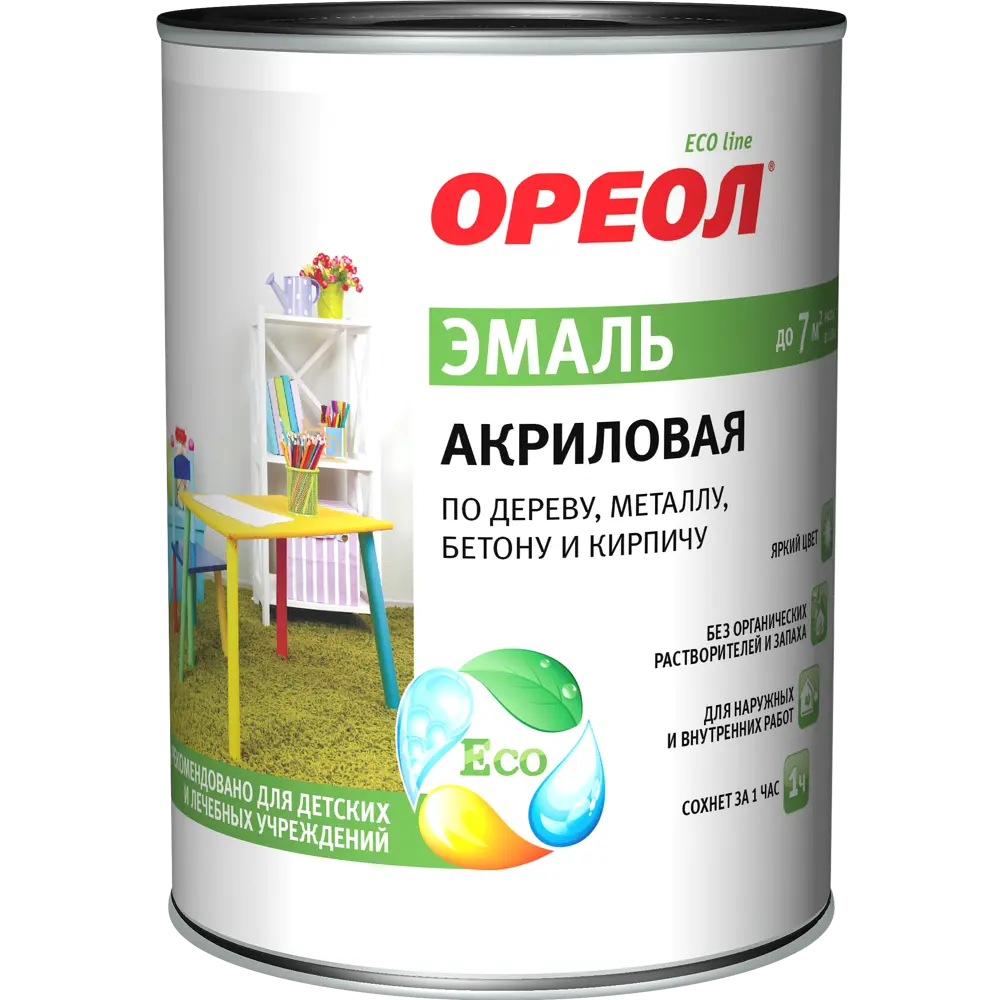 Эмаль акриловая Ореол глянцевая цвет черный 0.9 кг 84439799 STLM-2006200  - Вид №1