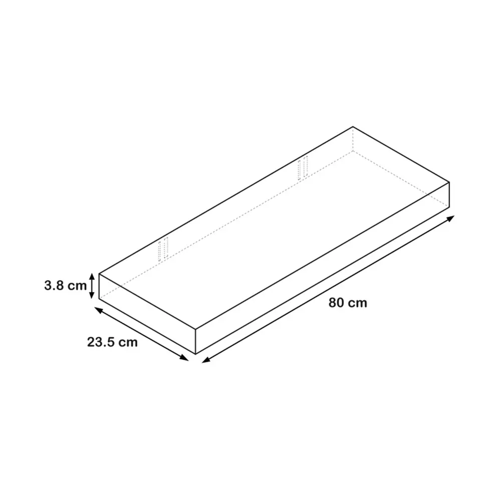 Полка мебельная прямая 80x23.5x3.8 см МДФ цвет серый SPACEO STLM-2086955 - Вид №4