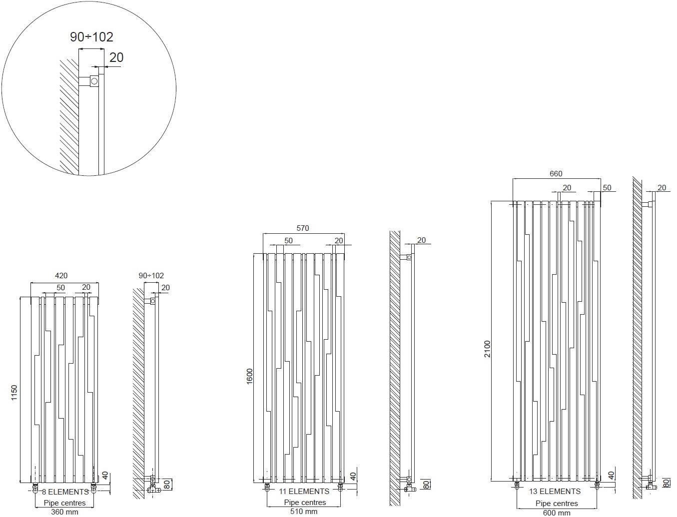 CORDIVARI Вертикальный радиатор из сатинированной стали Inox sun-id-1442927 - Вид №4