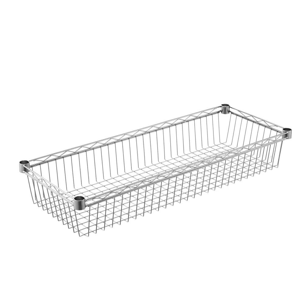 Корзина для стеллажа KONSENSA 90x35 см цвет хром 89415236 STLM-2111856 