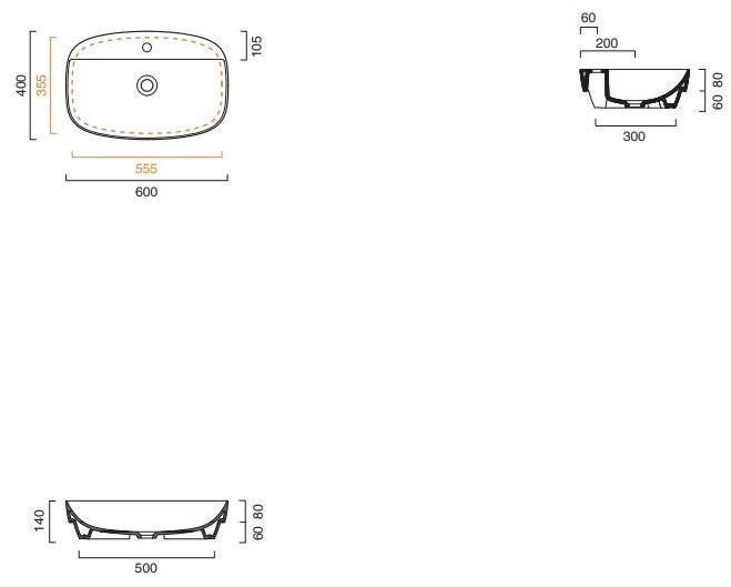 Подвесная раковина настенная овальная CERAMICA CATALANO Colori белая sun-id-1443359 - Вид №1