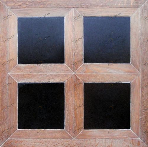 Модульный паркет Da Vinci Модульный паркет с камнем Карисбрук Белёный Черный Гранит Дуб Любая на выбор с брашью (Текстурированная) 500х500 мм 26006000203