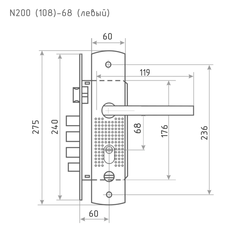 НОРА-М Врезной замок для китайских дверей левого открывания 85539367 STLM-0063684 - Вид №11