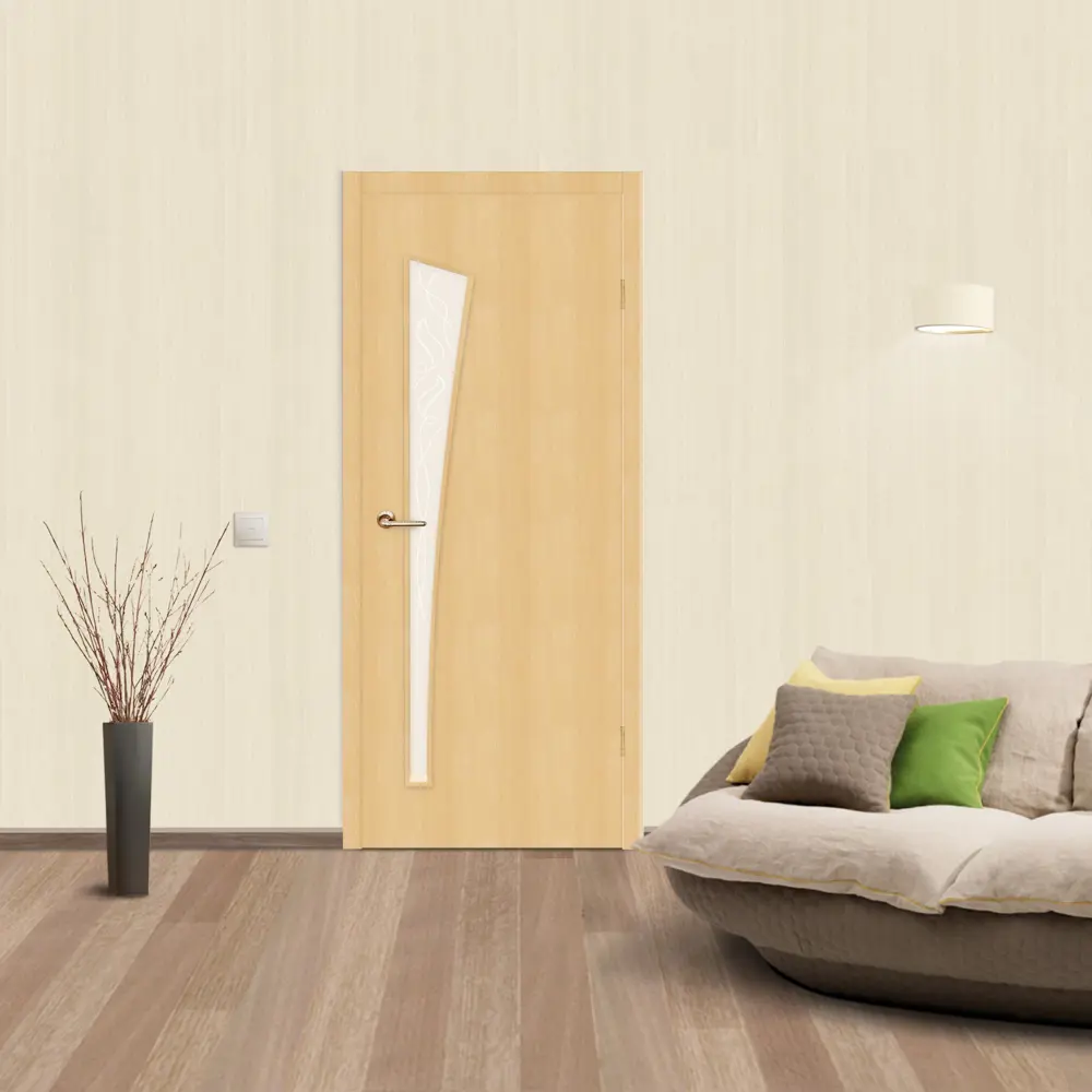 Дверь межкомнатная остеклённая Belleza 80x200 см, ламинация, цвет дуб белый 18232467 STLM-2094509 Santreyd  - Вид №1