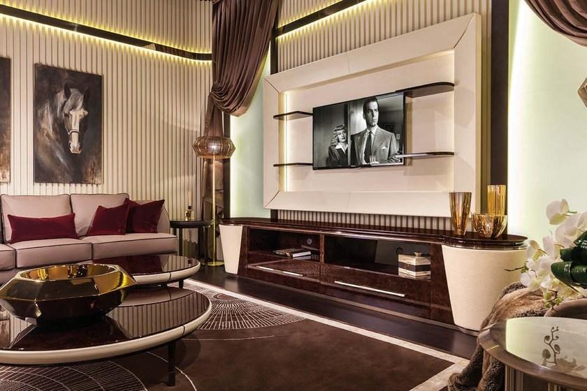 Turri Кожаная тумба под ТВ с ящиками Noir sun-id-1480211 - Вид №2