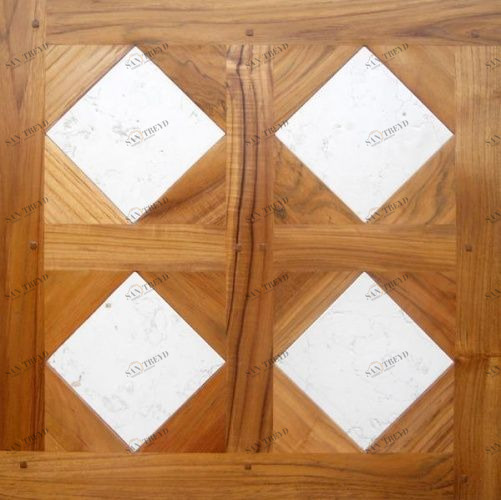 Модульный паркет Da Vinci Модульный паркет с камнем Саттон-валенс Индонезийский Тик Любая на выбор (Гладкая) 500х500 мм 26006000208