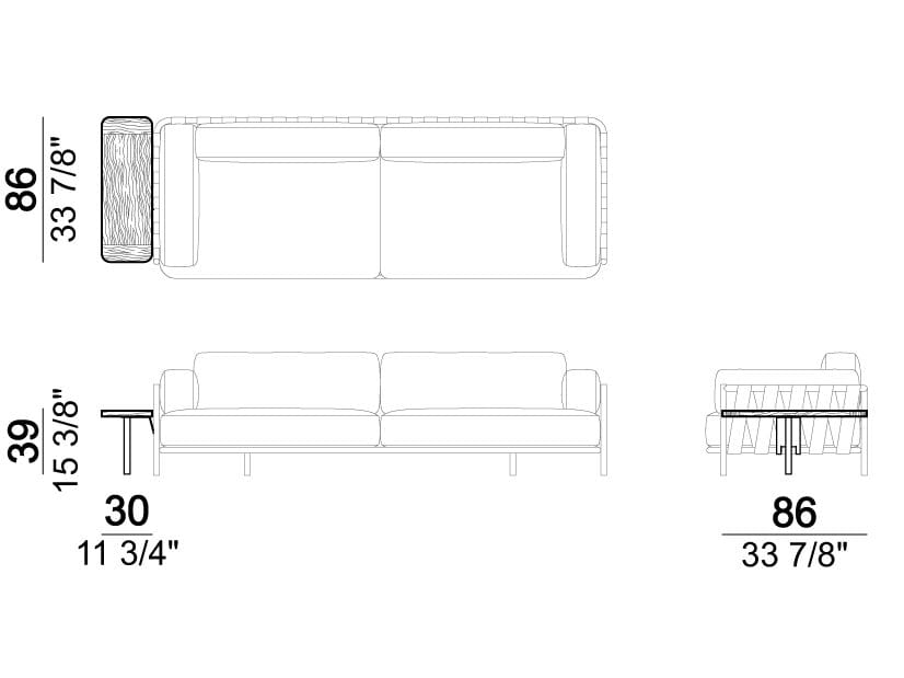 3-местный тканевый садовый диван Arketipo PUNTA ALA ARCH-00094189 - Вид №12