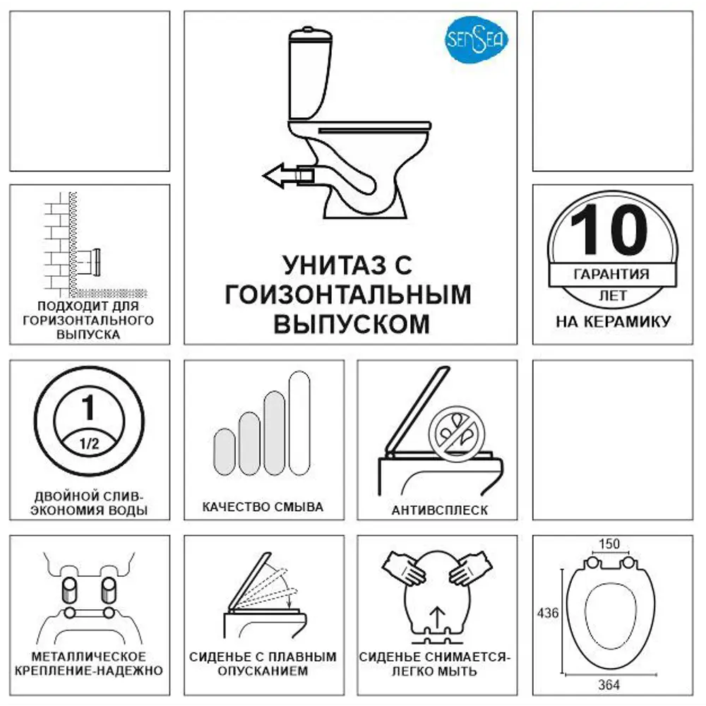 Унитаз напольный «Лондон» горизонтальный выпуск двойной слив 82269816 STLM-2192527 Santreyd  - Вид №9