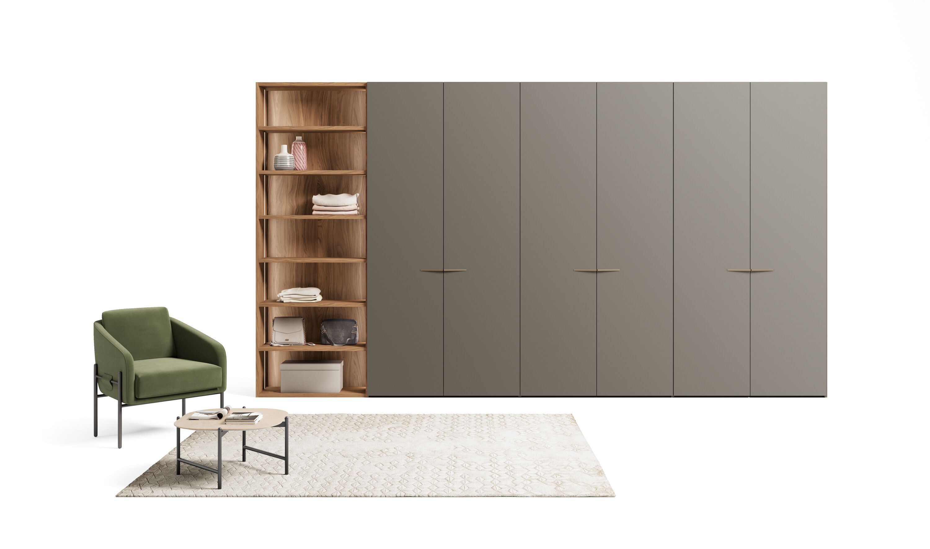 Секционный шкаф с деревянной распашной дверью и ручками Dall'Agnese Wardrobe Collection ARCH-00061820 - Вид №5