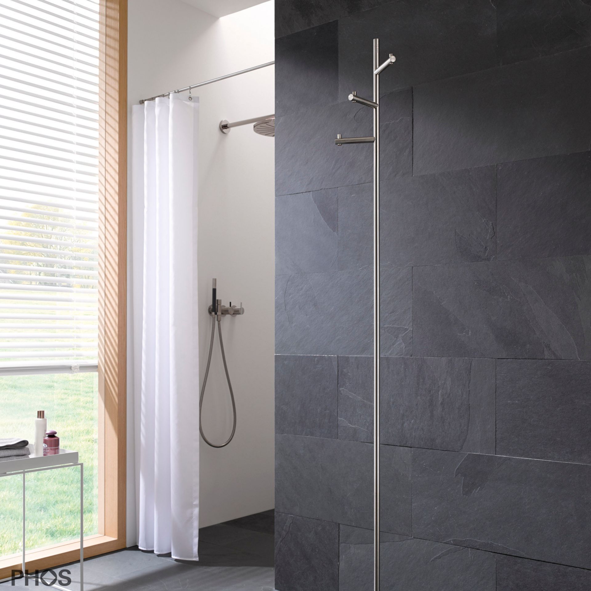 GSTH3S-B Вешалка для полотенец и вешалка для верхней одежды с 3 крючками для полотенец, основание: серое. PHOS 