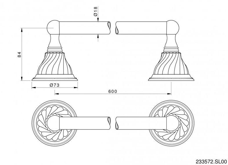 Bronces Mestre Вешалка для полотенец Artica with porcelain 233572.sl00.50 - Вид №1