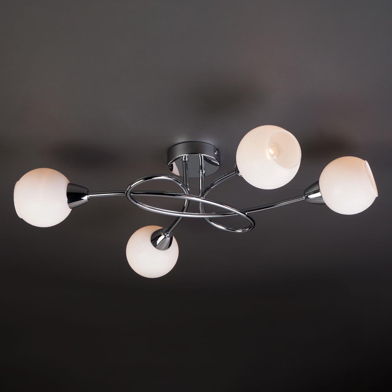 Потолочная люстра Eurosvet Whitney 30133/4 хром EUROSVET WHITNEY, ШАР 184418 Белый  - Вид №1