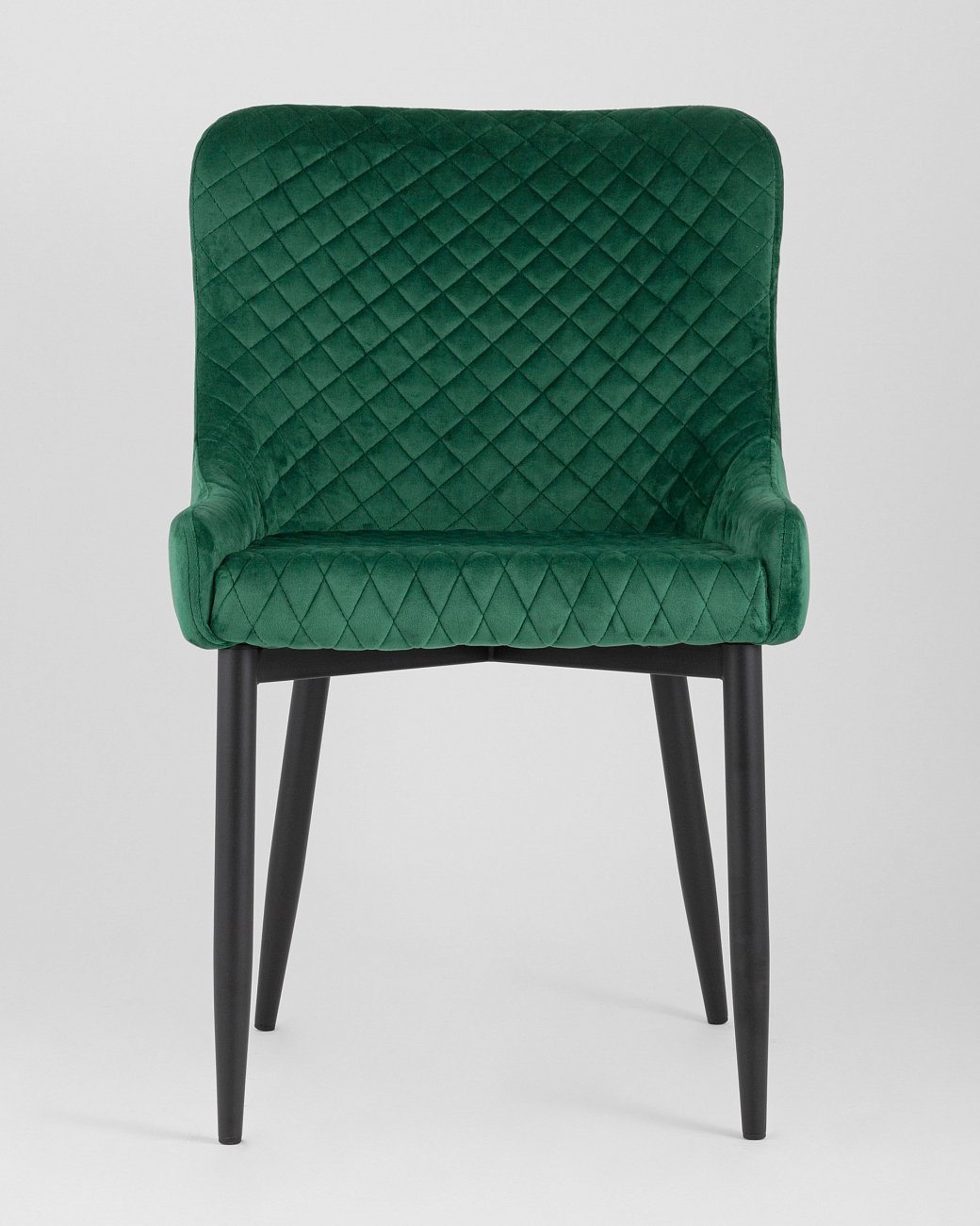 Стул мягкий со спинкой изумрудный с черными металлическими ножками "Ститч" STOOL GROUP ДИЗАЙНЕРСКИЕ 00-3881932 Зеленый  - Вид №1