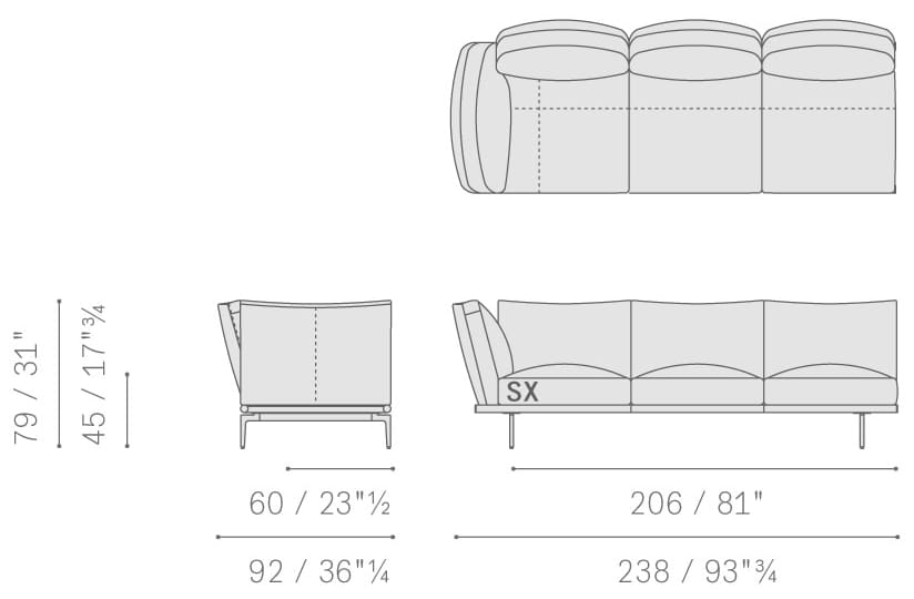 Кожаный диван с полуостровом Poltrona Frau коллекция-диваны и кресла ARCH-00128919 - Вид №13