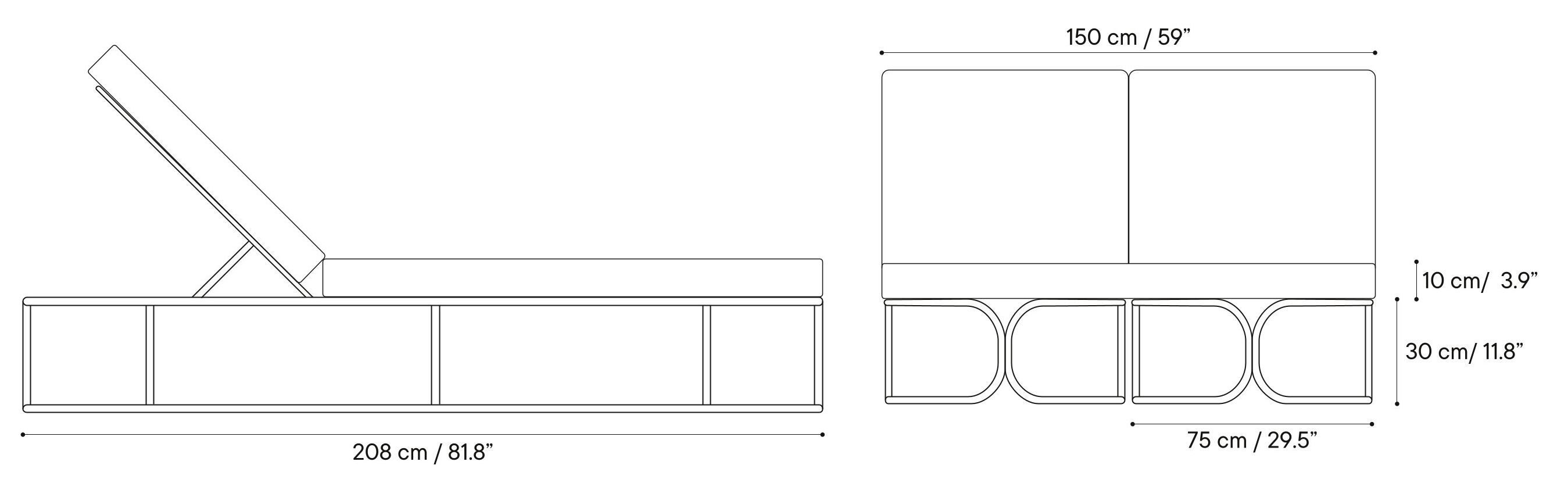 Стальная Садовая кровать с тканевой подушкой iSimar Paradiso ARCH-00064310 - Вид №2