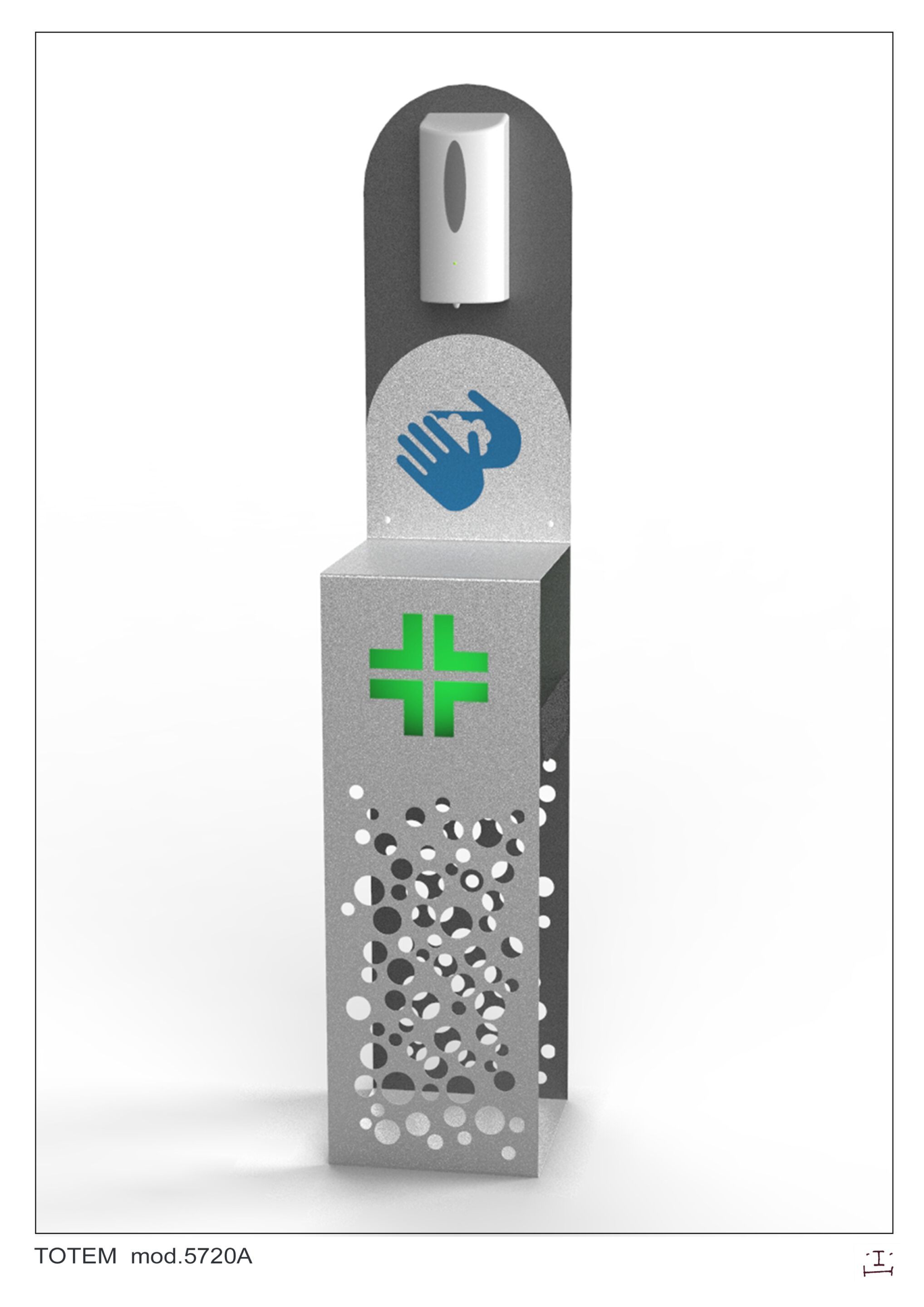 Металлический дезинфицирующий дозатор геля CITYSì SANISTAND ARCH-00123641 - Вид №5