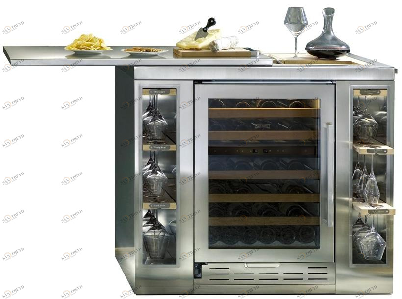 Sub-Zero Напольный вертикальный винный шкаф из нержавеющей стали со стеклянной дверцей класса e Cantine vino Icb-424 g/s 