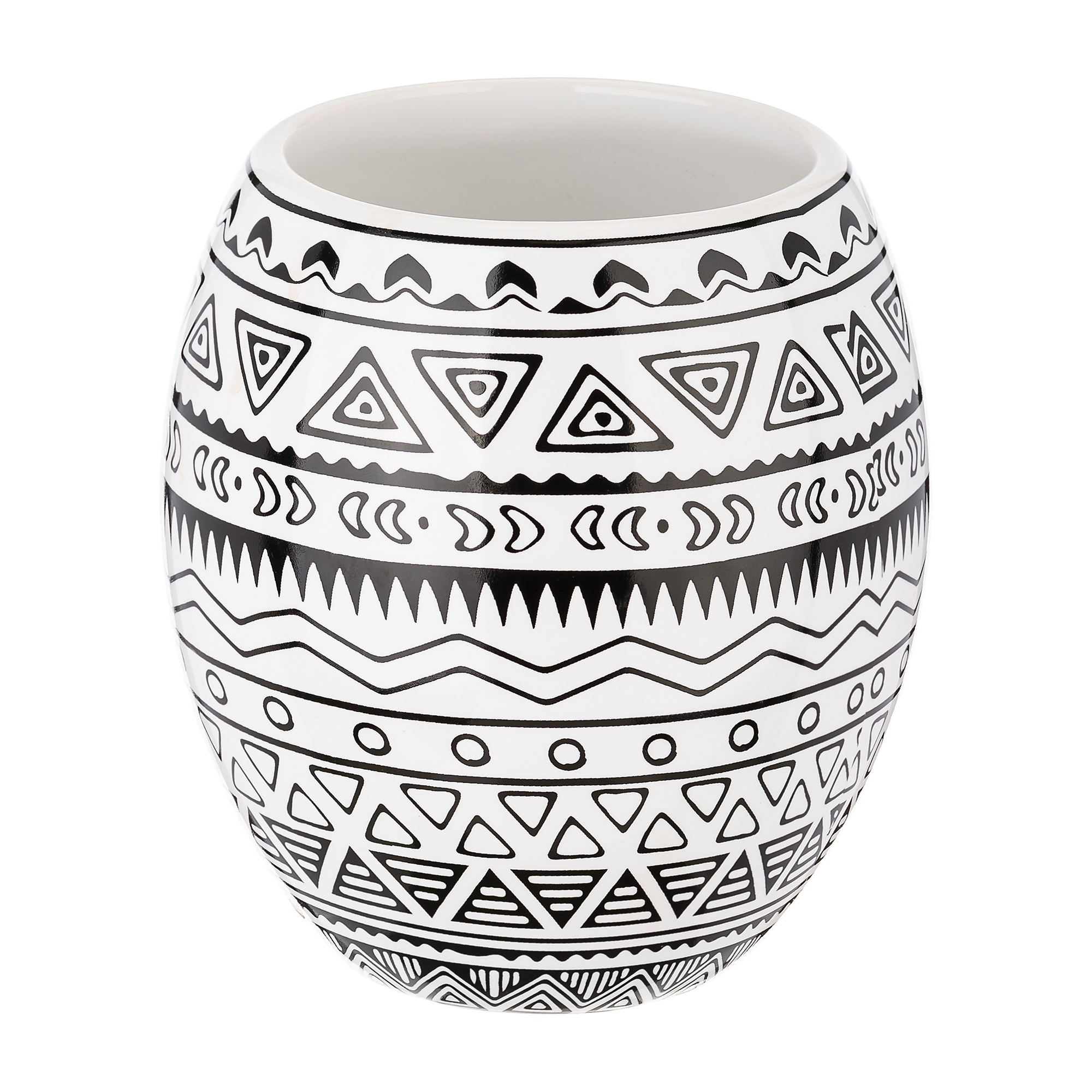 83425119 Стакан для зубных щёток керамика цвет белый/чёрный Nomads STLM-0041242 MOROSHKA  - Вид №1