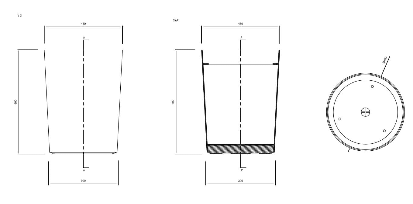 Круглый стальной плантатор amop Lugarcomum ARCH-00149353 - Вид №3