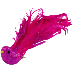 Ёлочное украшение «Птица на прищепке» цвет розовый