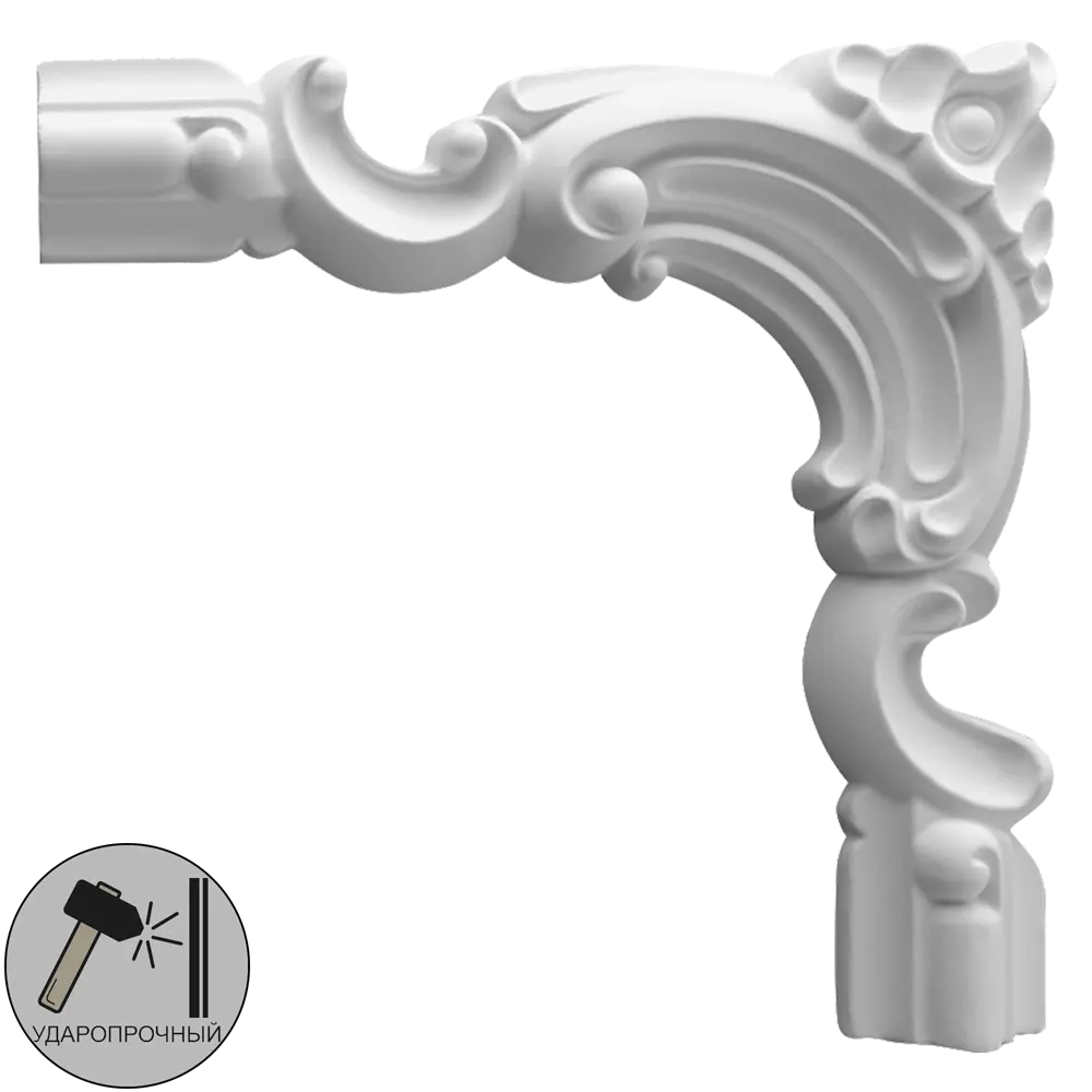 Угловой элемент полиуретан Decomaster 97010-6 белый 40 мм 2 шт STLM-2090885