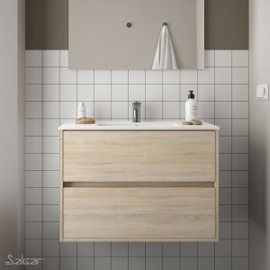85048 SALGAR Мебель для умывальника NOJA 800 OAK CALEDONIA + Basin Дуб Каледония