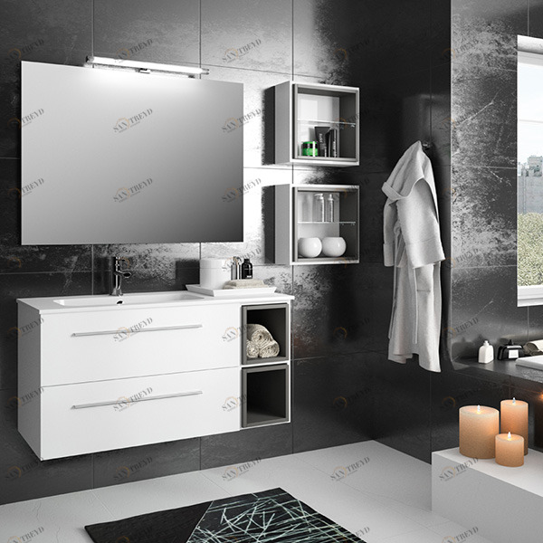 КОМПЛЕКТ МЕБЕЛИ FUSSION CHROME 105 СМ GLOSS WHITE SALGAR 23293