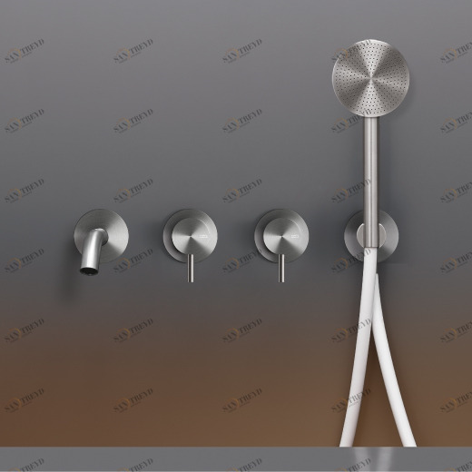 Настенных 2 смесителей, установленных для ванной с носиком L. Максимум. 185 мм и круглый ручной душ диаметром 80 м т  MIL44H CEADESIGN 