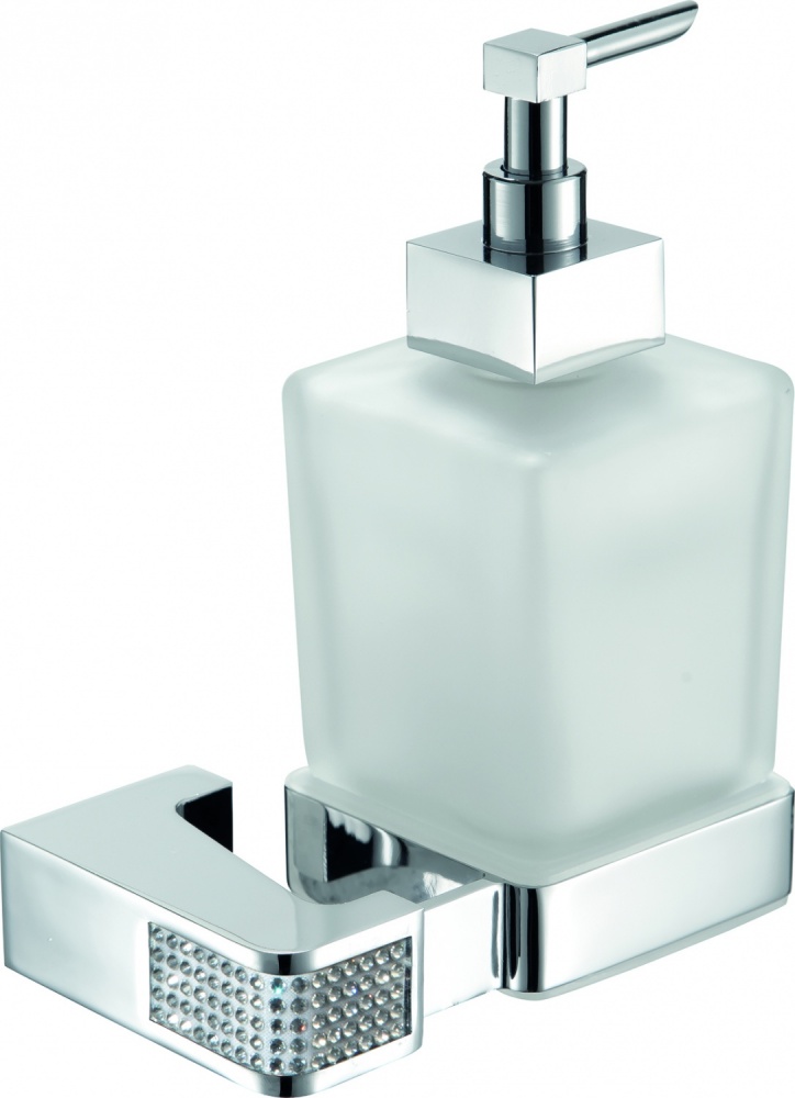 H9000/11CRС Sanibano Diamond, настенный стеклянный дозатор, цвет хром-кристаллы Swarovski crystal