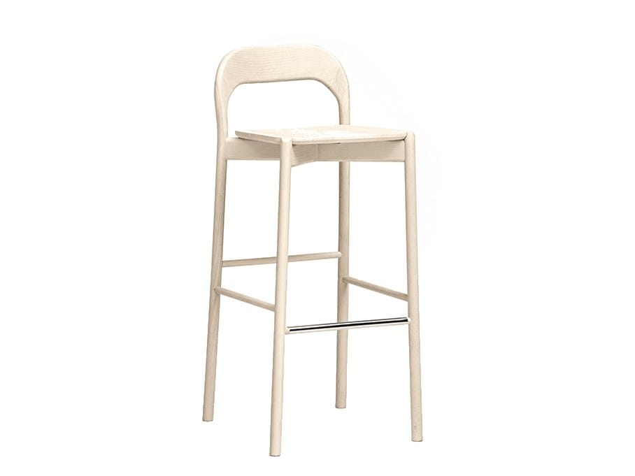 Высокий барный стул из бука с подставкой для ног PIAVAL EARL-Contract ARCH-00076731 - Вид №1