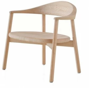 BassamFellows Кресло из массива дерева с подлокотниками Pebble Cb-630