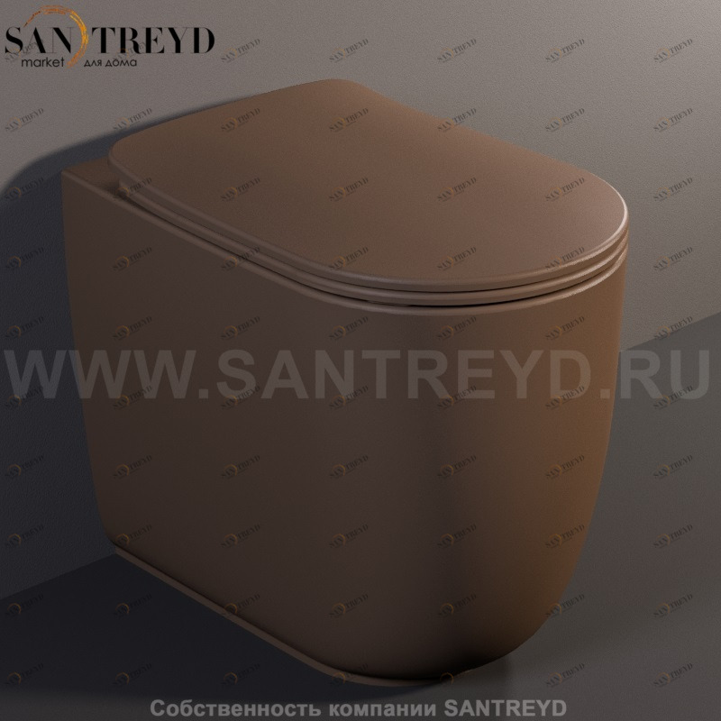 531888 Приставной унитаз напольный Коричневый Kerasan Nolita Италия