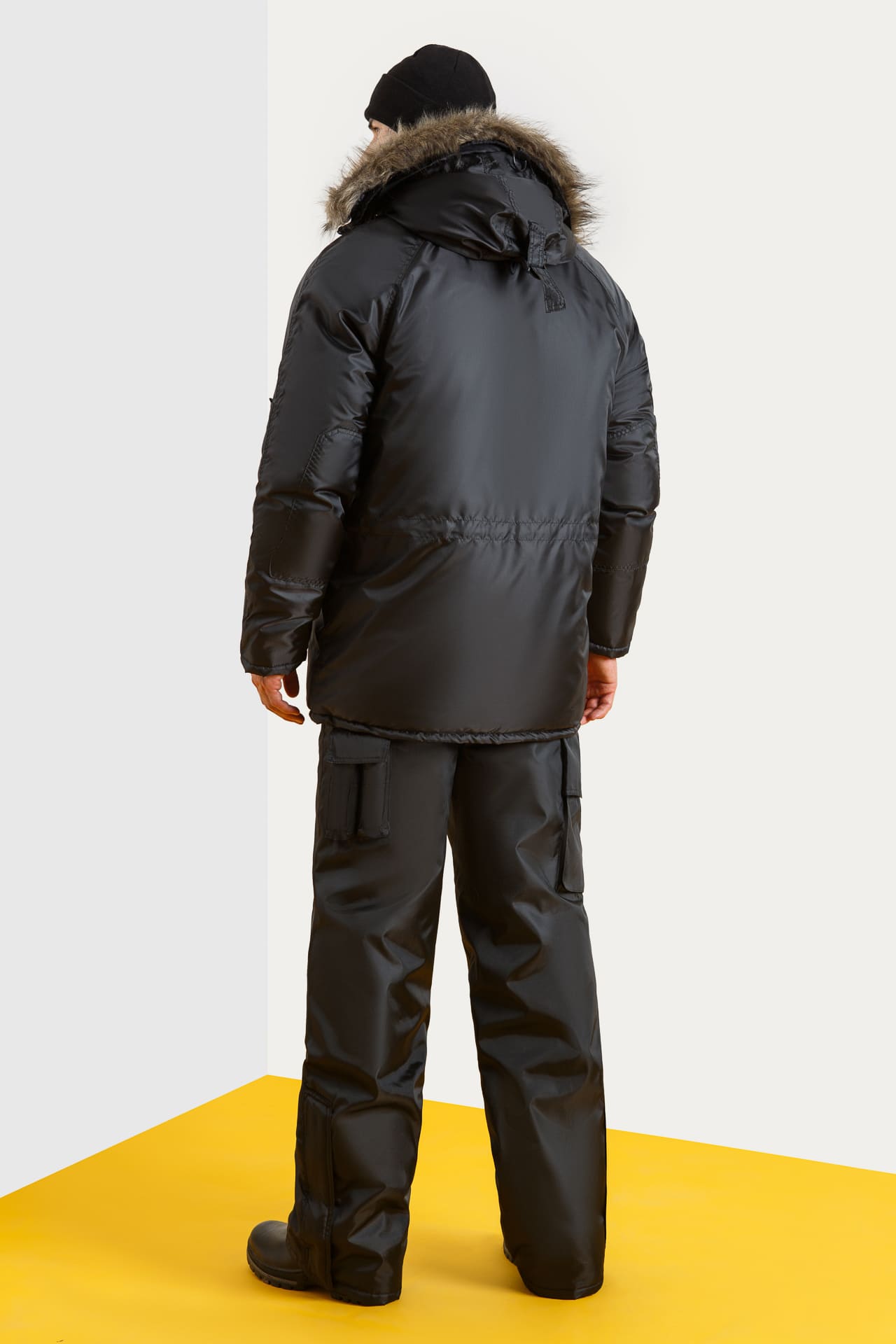 63580 Куртка "Север" удлиненная черная  Зимняя спецодежда  размер 44-46/170-176  - Вид №5