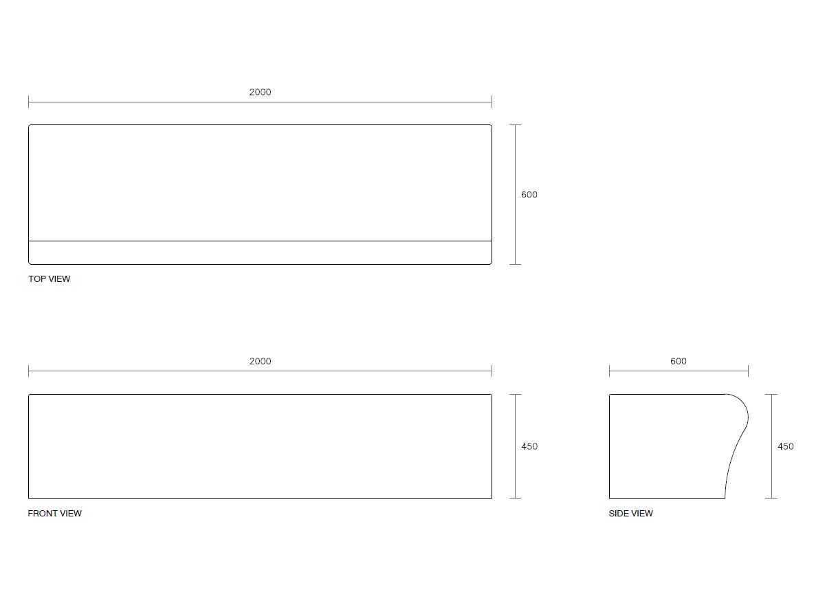 Модульная скамья из армированного волокном бетона без спинки SIT WAVE ARCH-00047338 - Вид №5