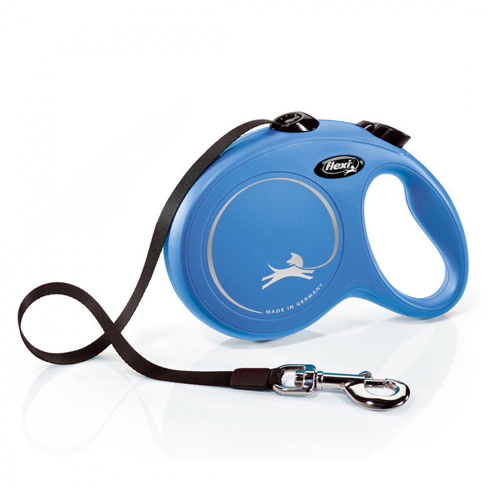 ПР0043832 Рулетка для собак New Classic L (до 50кг) лента 5м синяя Flexi 