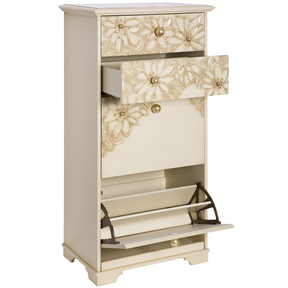 11618 Тумба для обуви Терра-4 (с 4-мя ящиками) Айвори Мраморное золото BOGACHO 4627196590472 - Вид №2